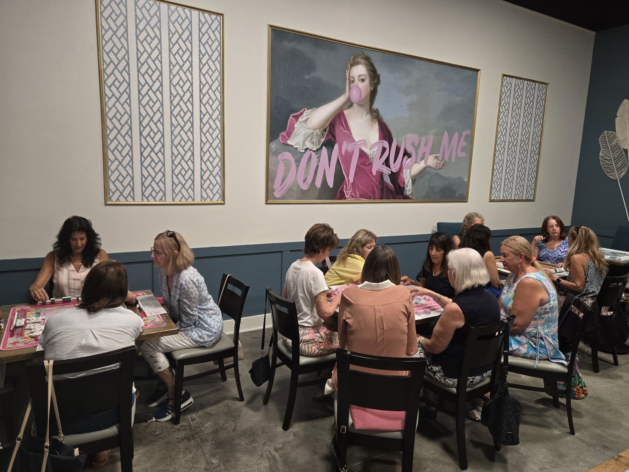 A full room of mahjong players at the Sparrow & Palm clubhouse in Bonita Springs